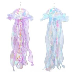 LED Light Up Jellyfish 2 pcs Room Decoration Hanging Lamp Mermaid Under the Sea